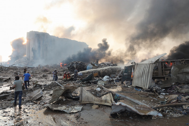 آثار الانفجار الذي وقع في مرفأ بيروت في أغسطس 2020