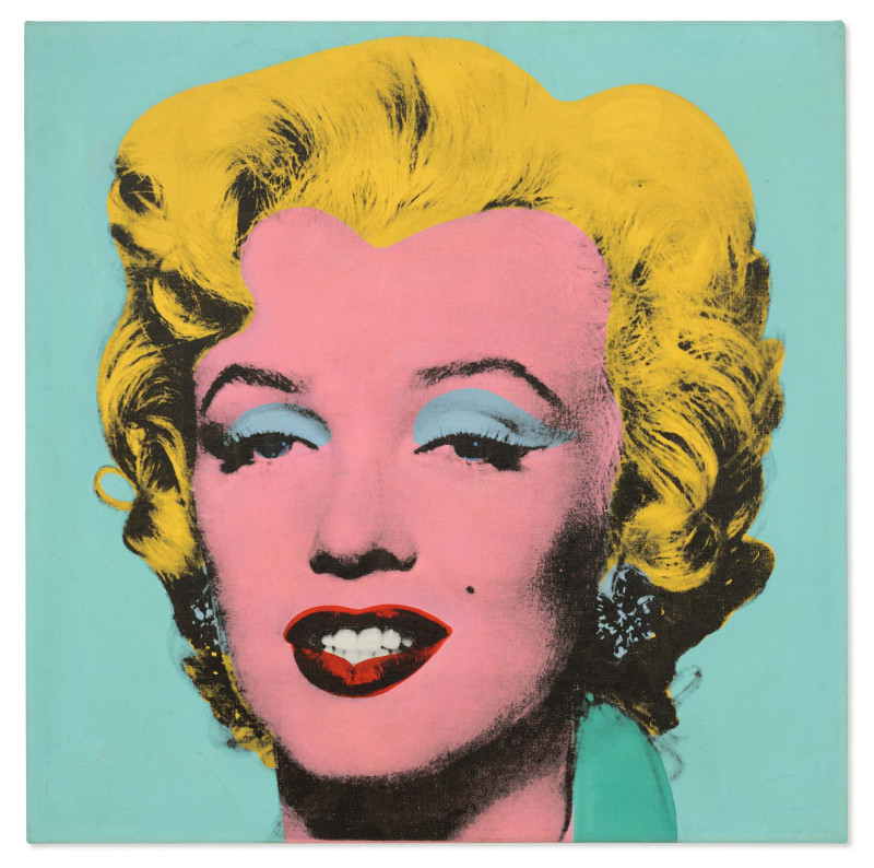 لوحة "لقطة مارلين الزرقاء الرزينة" للفنان آندي وارهول، رسمت في عام 1964، وبيعت بمبلغ 195 مليون دولار في دار "كريستيز".