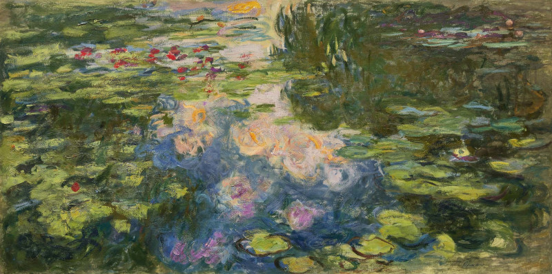 لوحة "بركة زنبق الماء" أو (Le Bassin aux Nymphéas) التي رسمها الفنان الفرنسي كلود مونيه بين عامي 1917 و1919