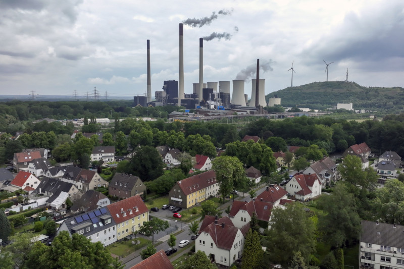 محطة "شولفين" للطاقة العاملة بالفحم، والتي تديرها شركة "يونيبر" في غيلسنكيرشن، ألمانيا، يوم 21 مايو 2022. حذّرت الشركة، والتي تعتبر أكبر مستورد للغاز الروسي في ألمانيا، من أنها قد تواجه صعوبات بسبب نقص الإمدادات