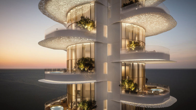 صورة توضيحية لمبنى "بولغاري لايتهاوس" الذي سجل رقماً قياسياً في مبيعات الوحدات السكنية ذات العلامات التجارية في دبي