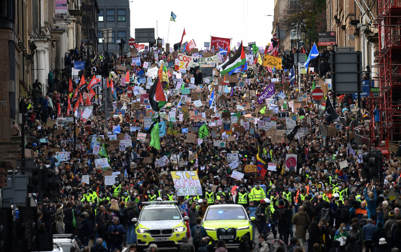 مسيرة "الجمعة من أجل المستقبل" خلال فعاليات قمة المناخ COP26 في جلاسكو، إسكتلندا في 5 نوفمبر 2021