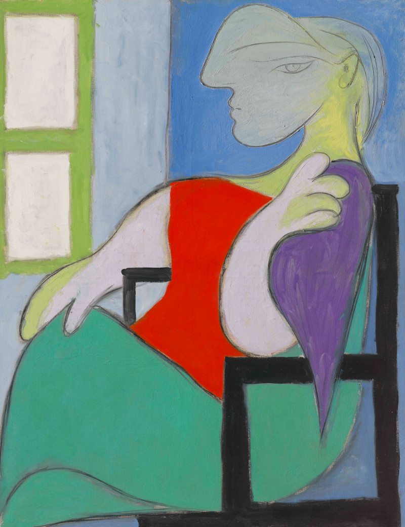 لوحة "المرأة الجالسة قرب النافذة" (ماري تيريز) التي رسمها الفنان العالمي بابلو بيكاسو، 1932