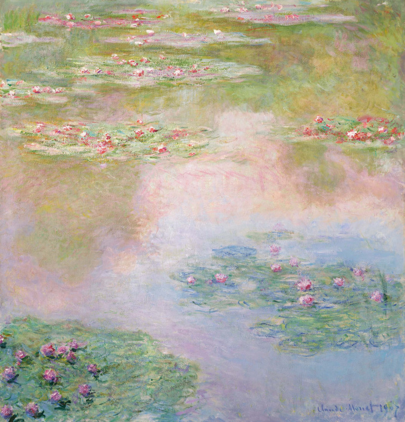 لوحة "زنابق الماء" للفنان كلود مونيه، رسمت في عام 1907، وبيعت بمبلغ 56.5 في دار "كريستيز".
