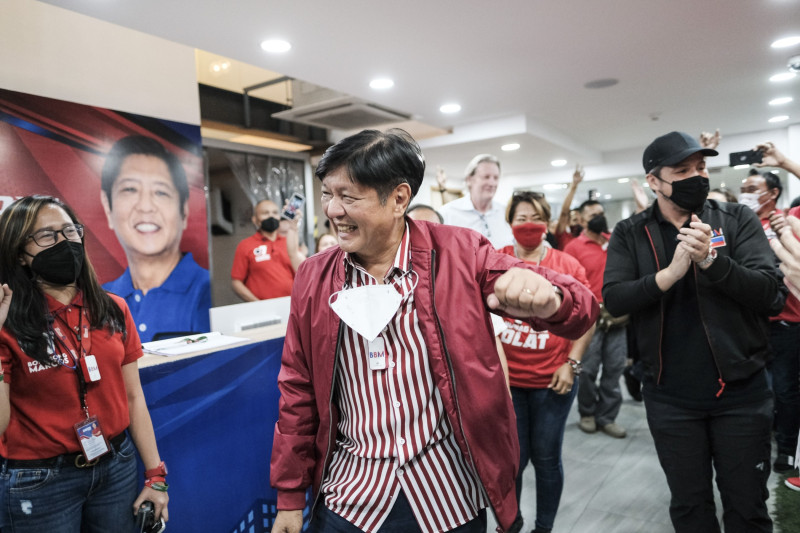 فرديناند "بونغ بونغ" ماركوس جونيور، في مقر حملته في مانيلا، يوم 9 مايو 2022، الفلبين