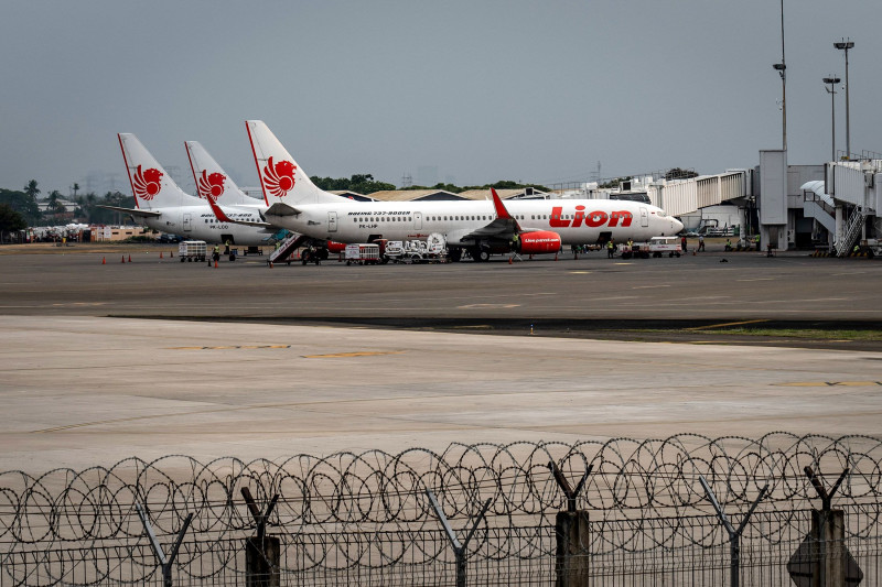 طائرات تابعة لشركة "ليون إير" في مطار سوكارنو هاتا الدولي قرب جاكرتا.