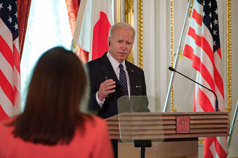الرئيس الأمريكي جو بايدن متحدثاً خلال مؤتمر صحفي في طوكيو يوم الإثنين في 23 مايو.