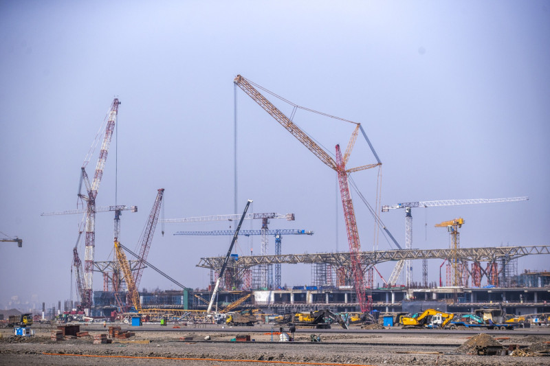 موقع بناء مطار نافي مومباي الدولي، نوفمبر 2023 