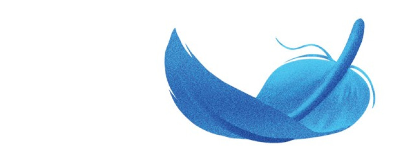 رسم تعبيري لريشة زرقاء من عصفور "تويتر"