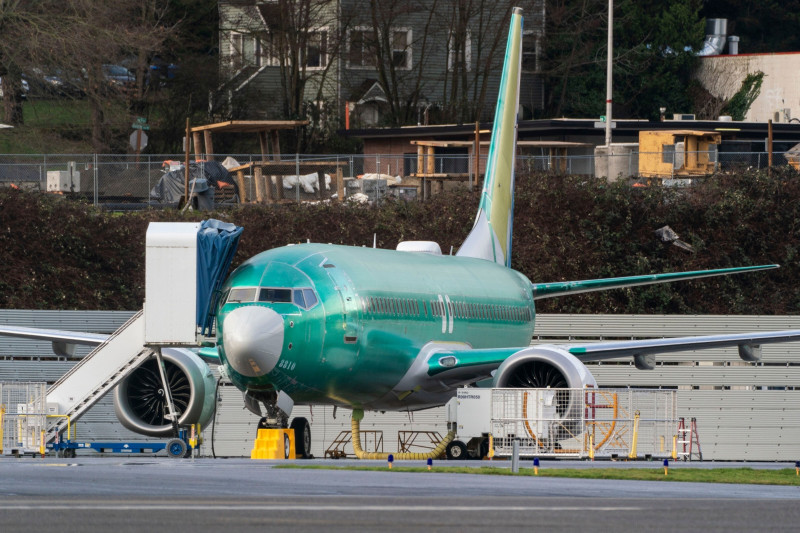 طائرة "بوينغ 737 ماكس 8" تركن خارج منشأة التصنيع في رينتون، واشنطن، الولايات المتحدة